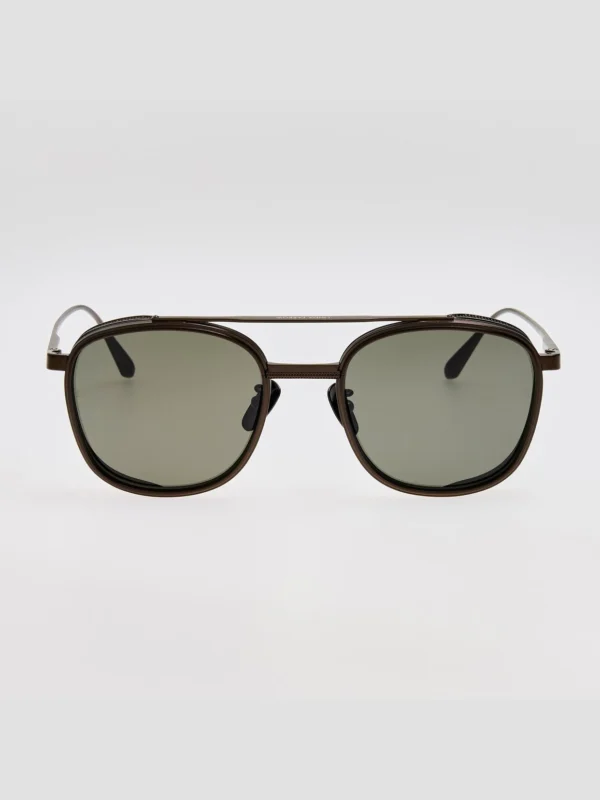 Linda Farrow Varo Sunglasses in Matt Black Nickel