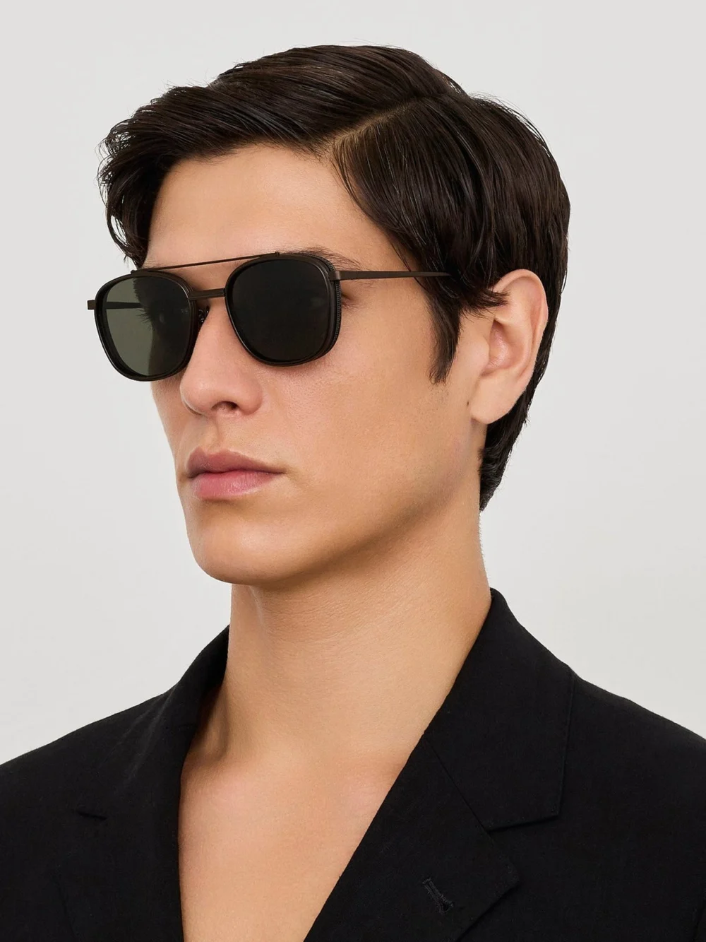 Linda Farrow Varo Sunglasses, matt black nickel, view 4