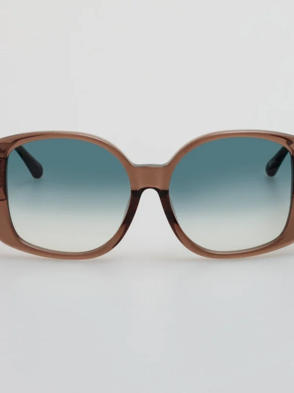 Linda Farrow Venus Oversized Sunglasses in Aqua