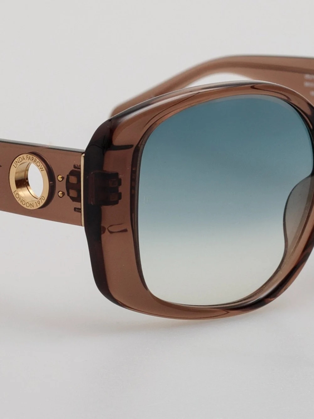 Linda Farrow Venus Oversized Sunglasses, aqua, view 4