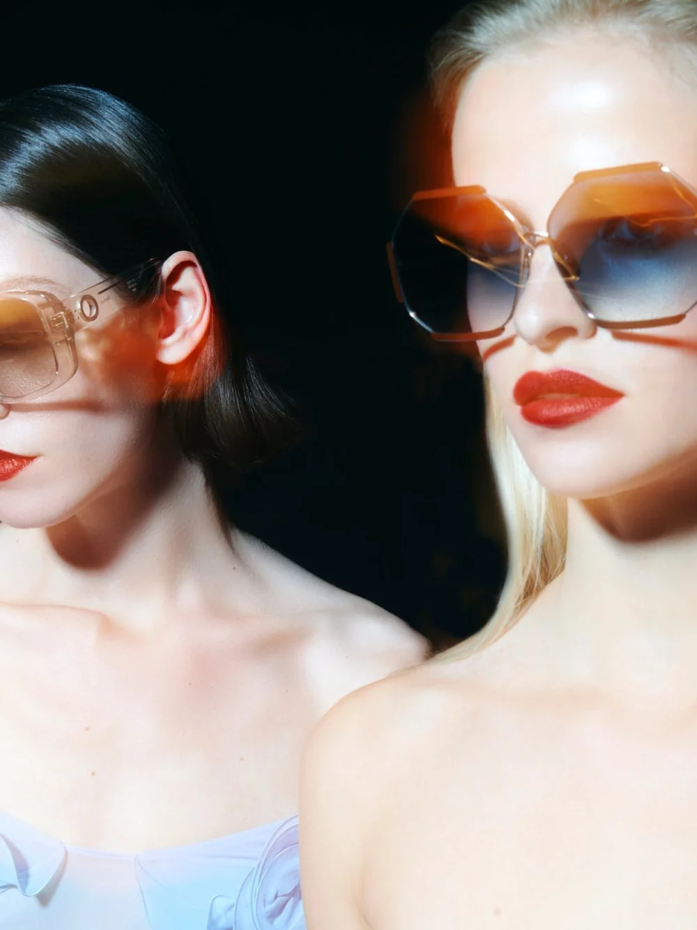 Linda Farrow Venus Oversized Sunglasses, ash, view 3