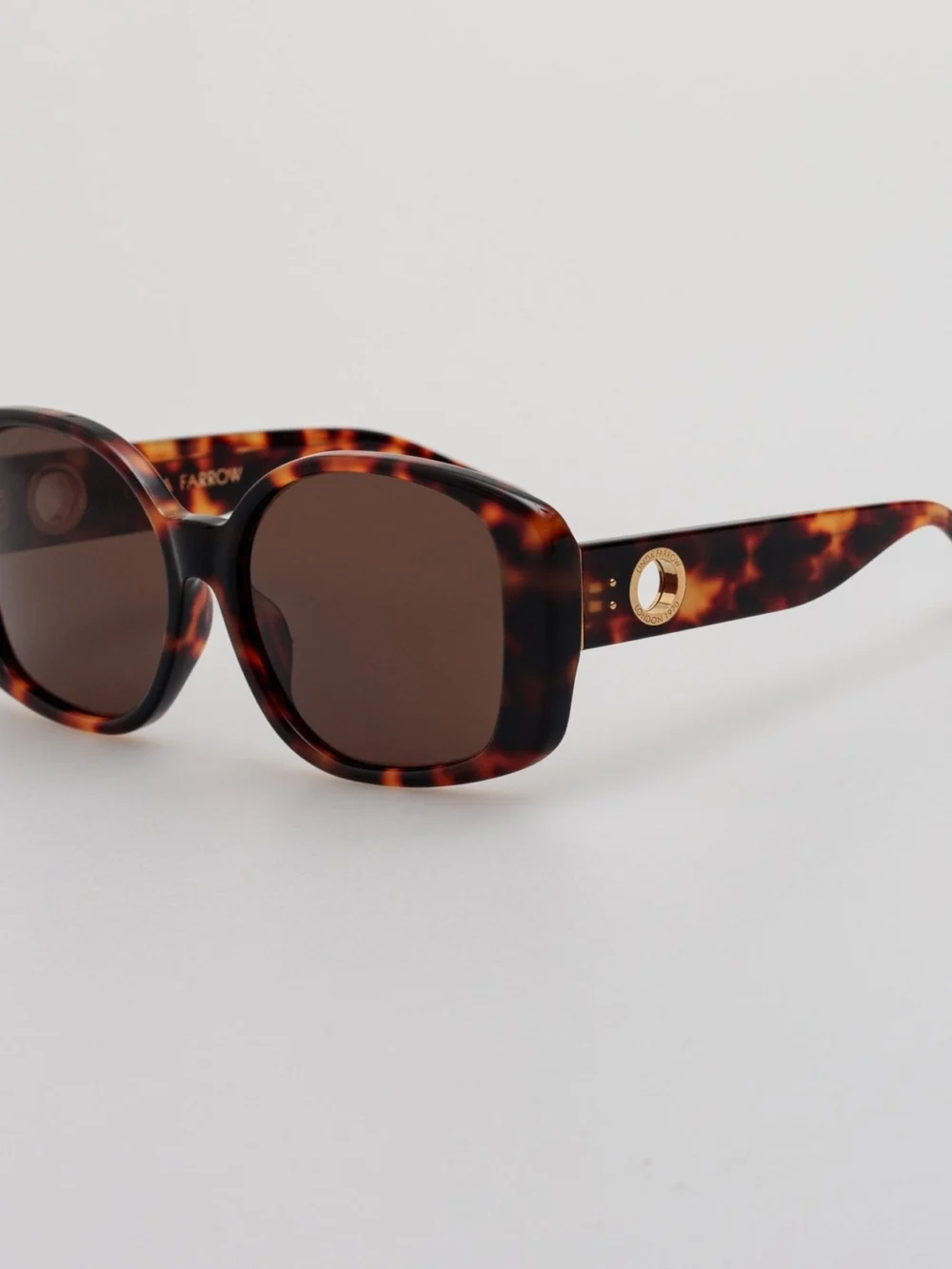 Linda Farrow Venus Oversized Sunglasses, tortoiseshell, view 2