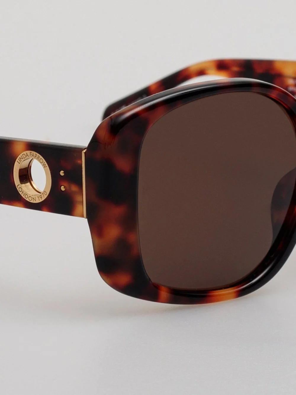 Linda Farrow Venus Oversized Sunglasses, tortoiseshell, view 4