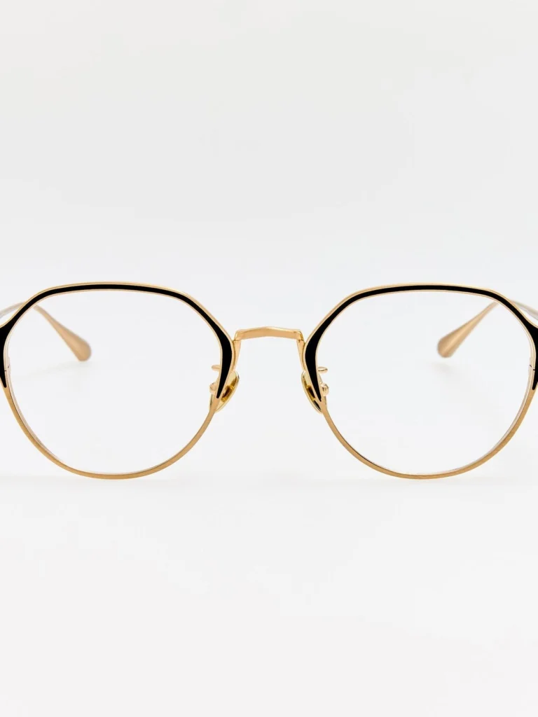 Linda Farrow Wilson Optical in Satin Black and Matt Champagne