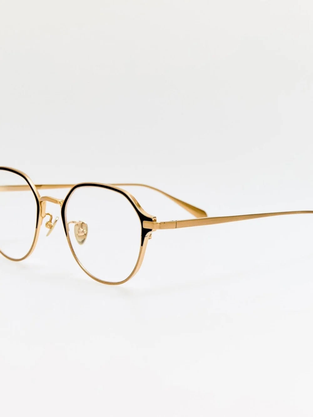 Linda Farrow Wilson Optical, satin black and matt champagne, view 2