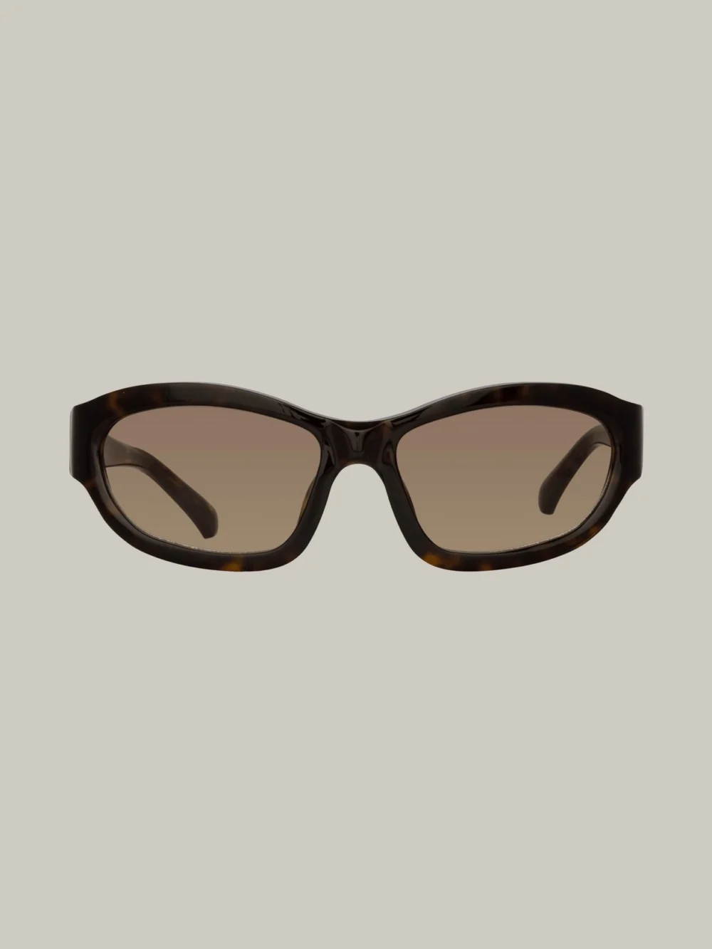 Linda Farrow Wrap Sunglasses in dark tortoiseshell