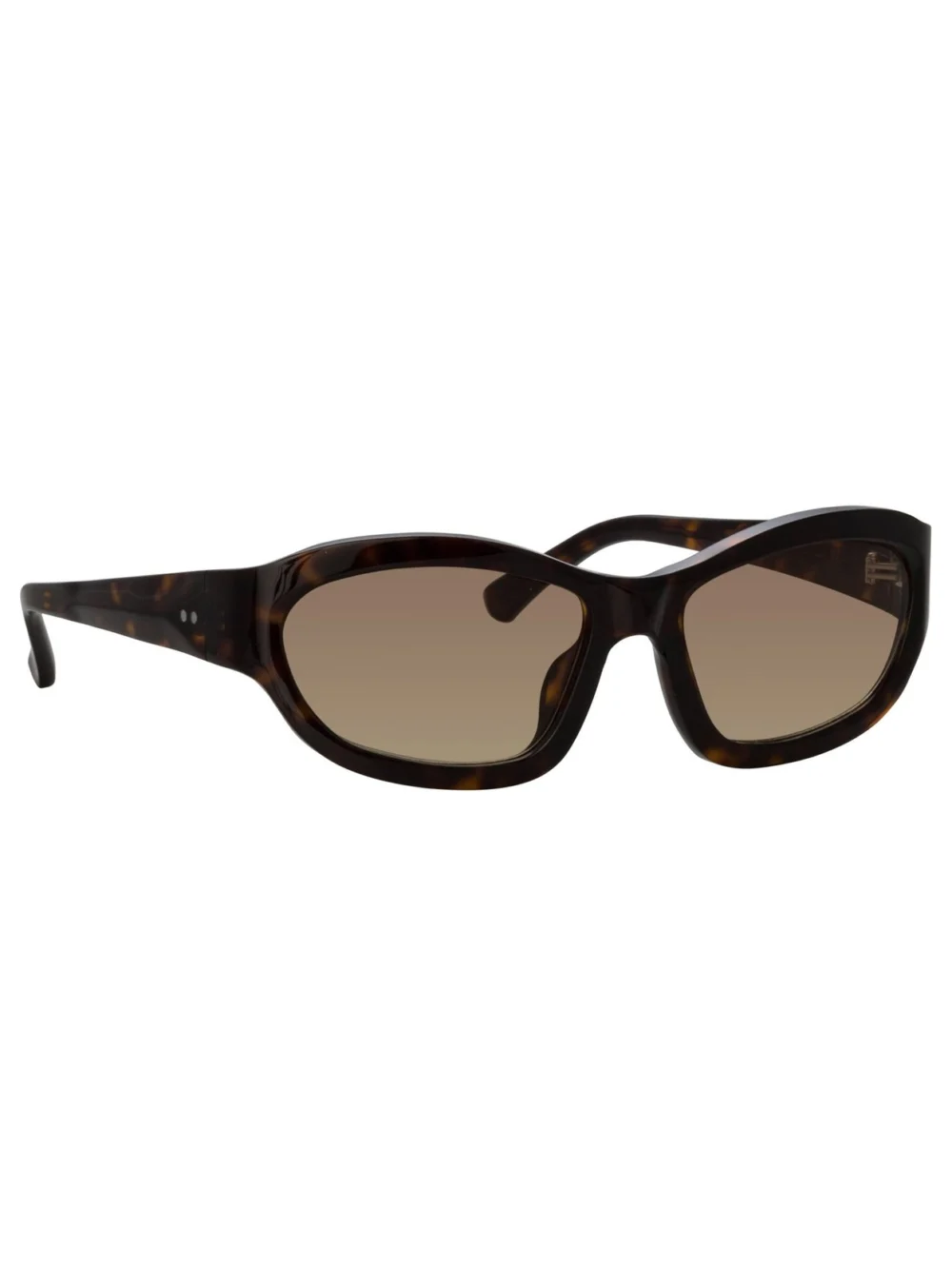 Linda Farrow Wrap Sunglasses, dark tortoiseshell, view 2
