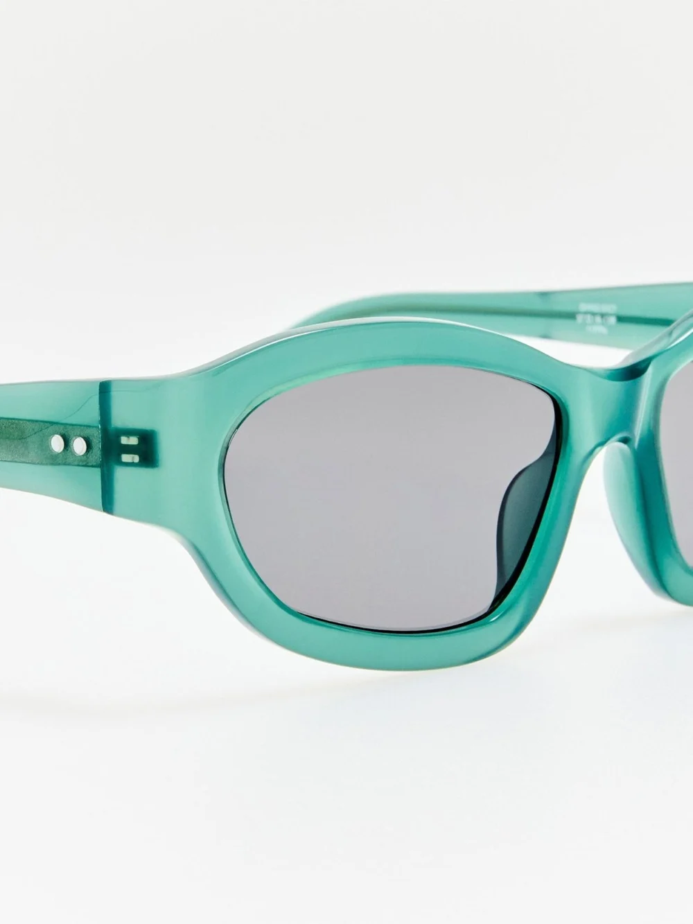 Linda Farrow Wrap Sunglasses, teal, view 6