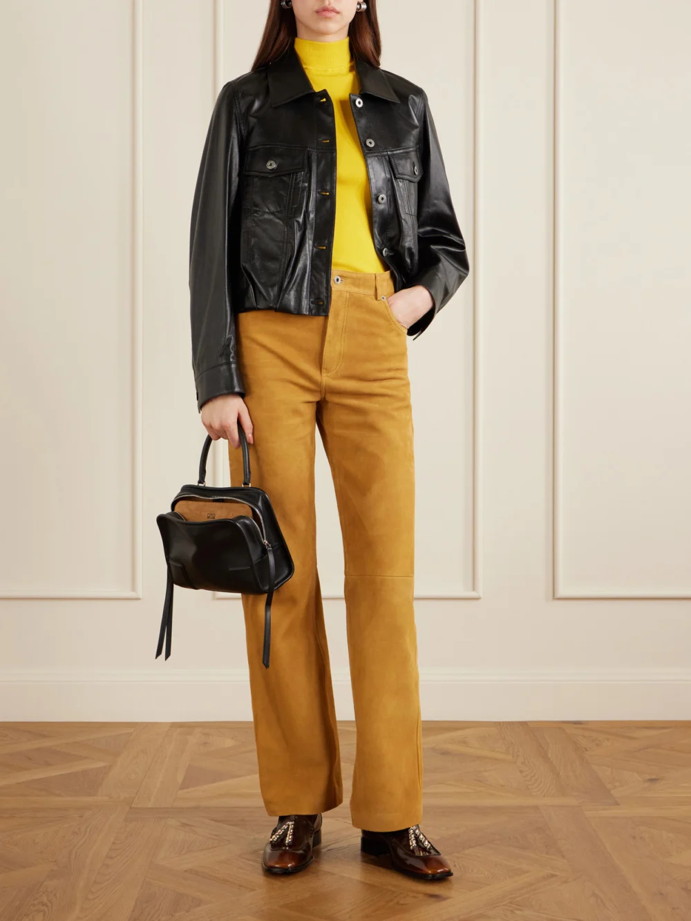 Loewe Amazona 180 Leather Top-handle Bag, styled view