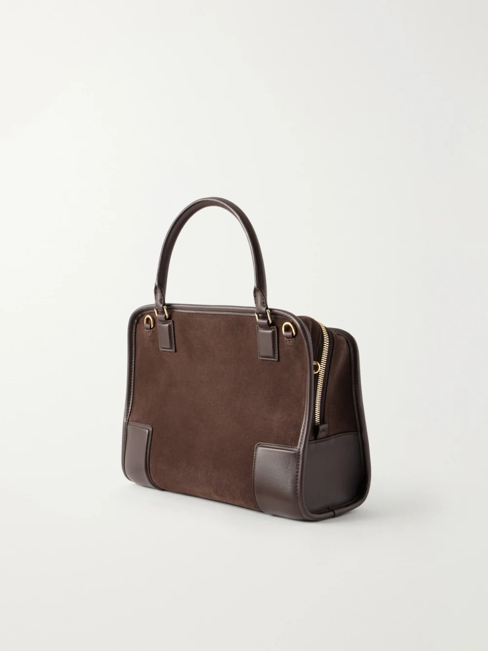 Back view of the Loewe Amazona 180 Medium Leather-trimmed Suede Tote