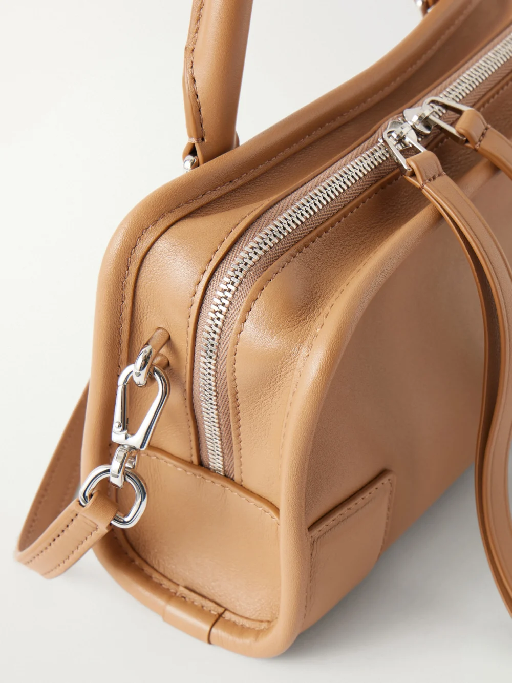 Close-up detail of the Loewe Amazona 180 Mini Leather Top-handle Bag