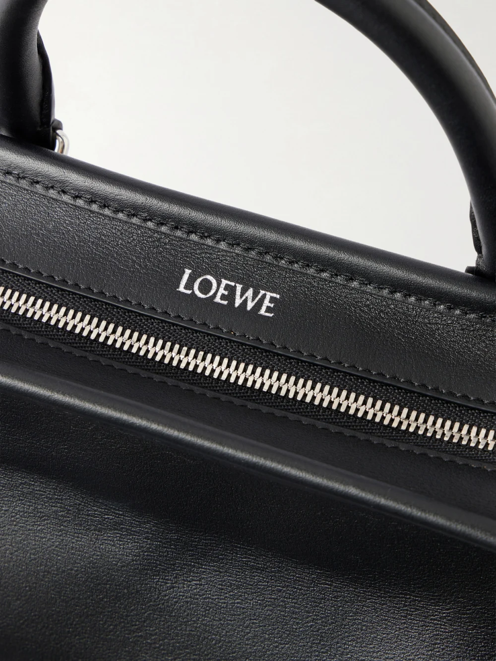 Close-up detail of the Loewe Amazona 180 Mini Leather Top-handle Bag