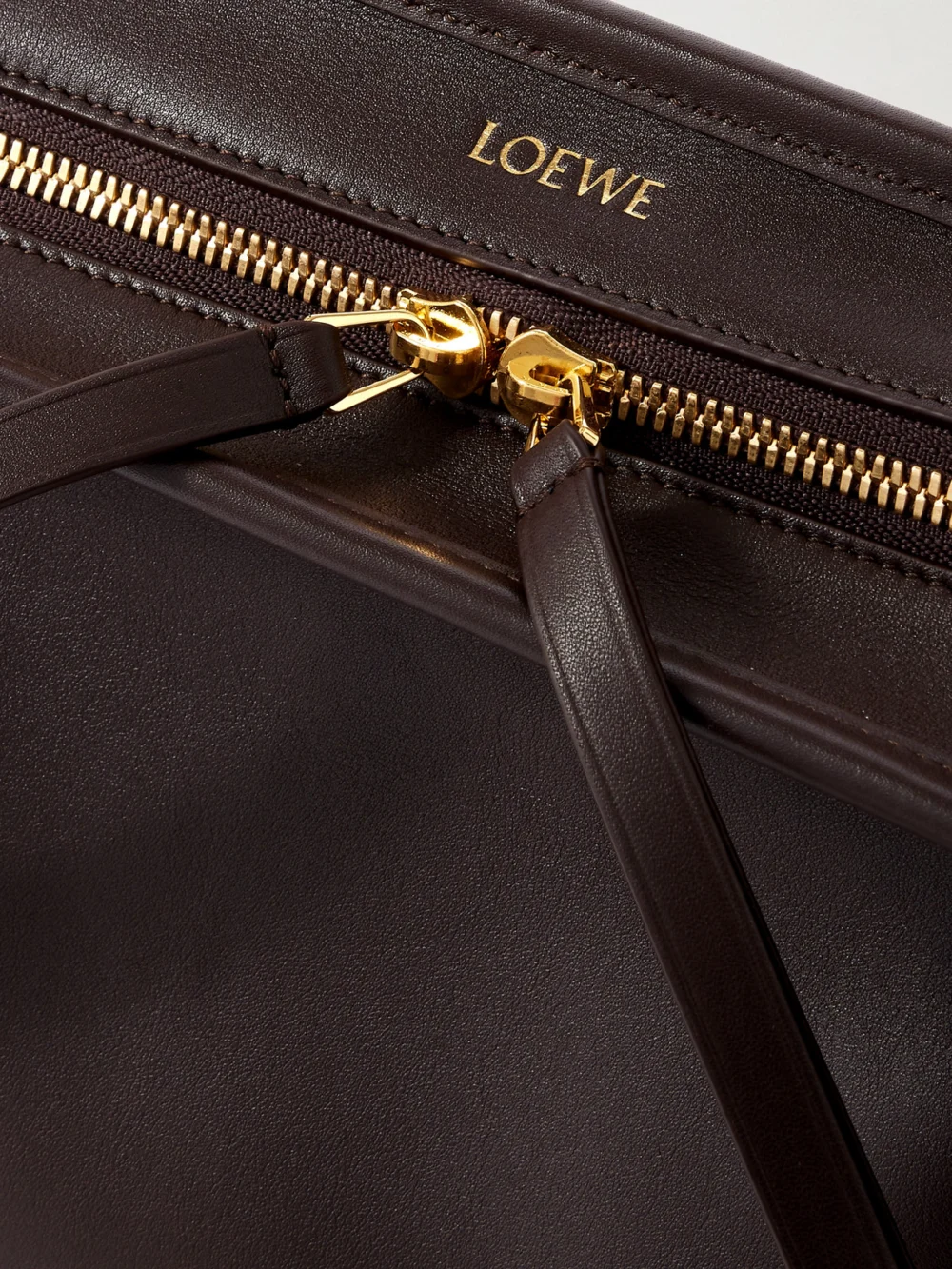 Close-up detail of the Loewe Amazona 180 Small Leather Top-handle Bag