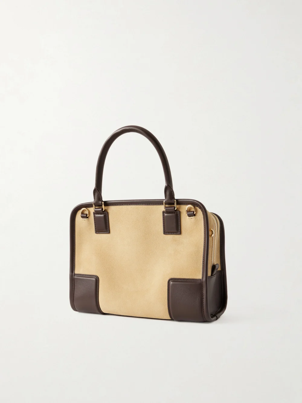 Back view of the Loewe Amazona 180 Small Leather-trimmed Suede Shoulder Bag