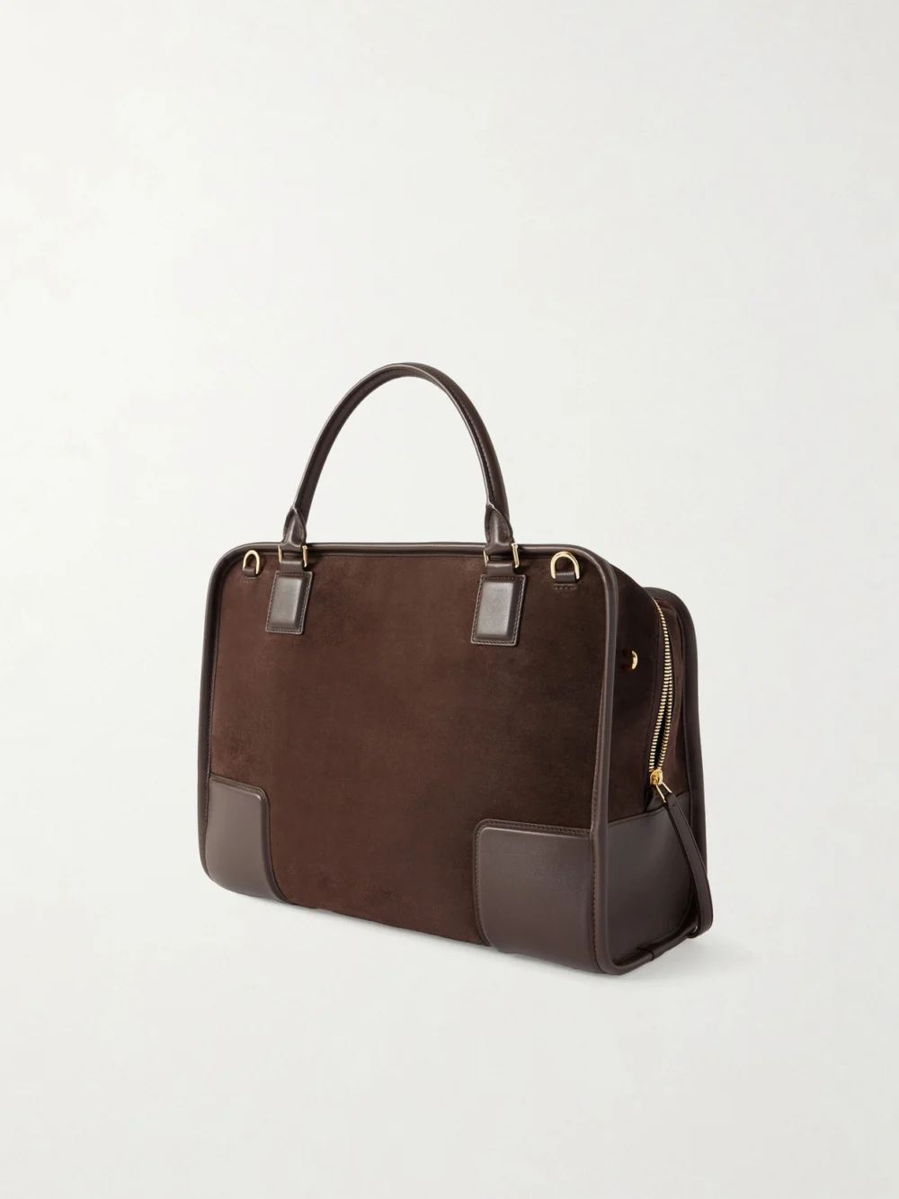 Back view of the Loewe Amazona Leather-trimmed Suede Tote