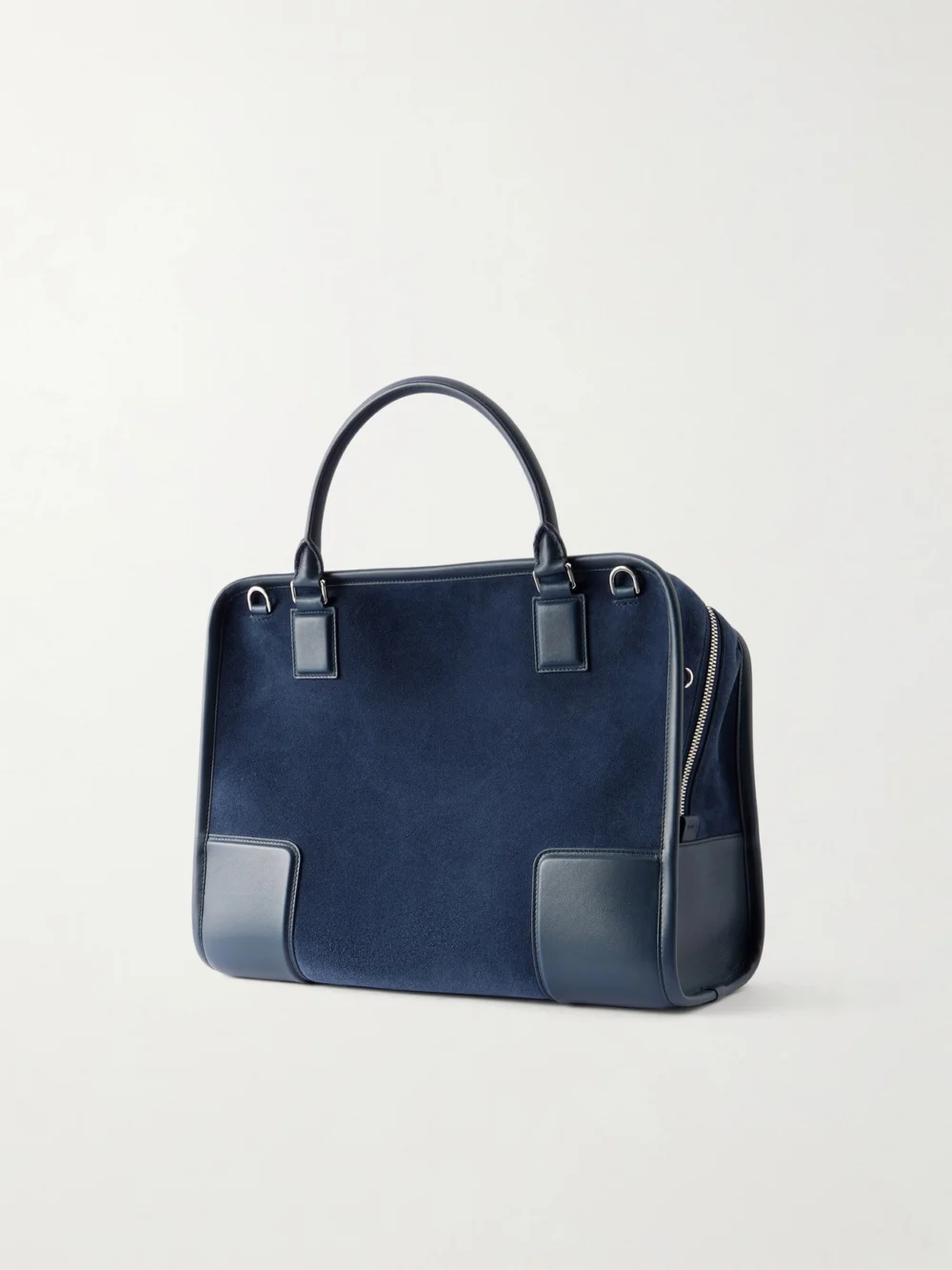 Back view of the Loewe Amazona Leather-trimmed Suede Tote