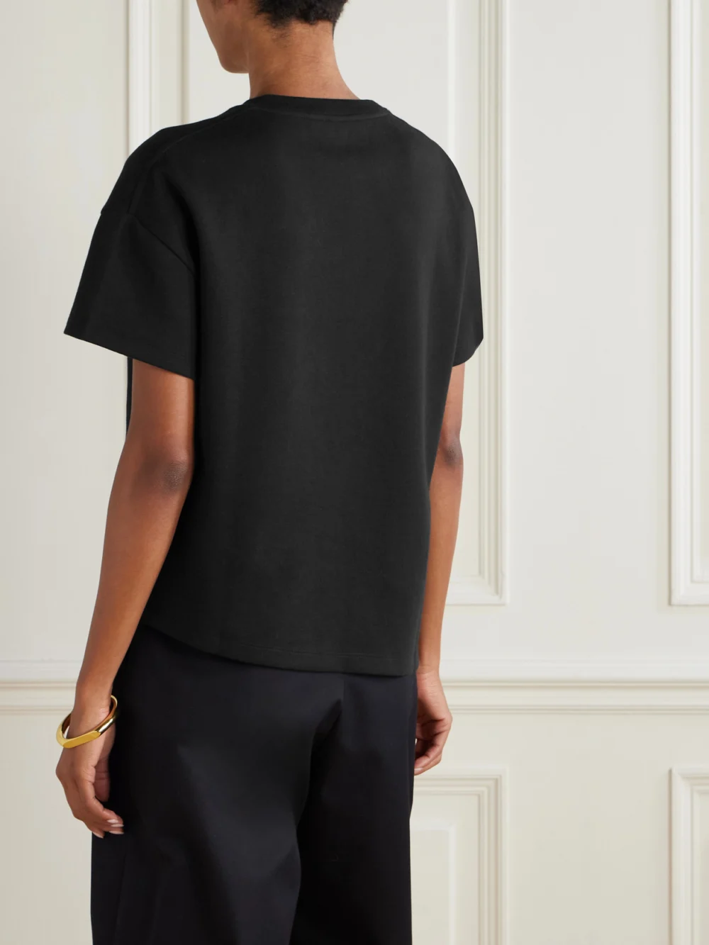Back view of the Loewe Anagram Asymmetric Cotton-blend Jersey T-shirt