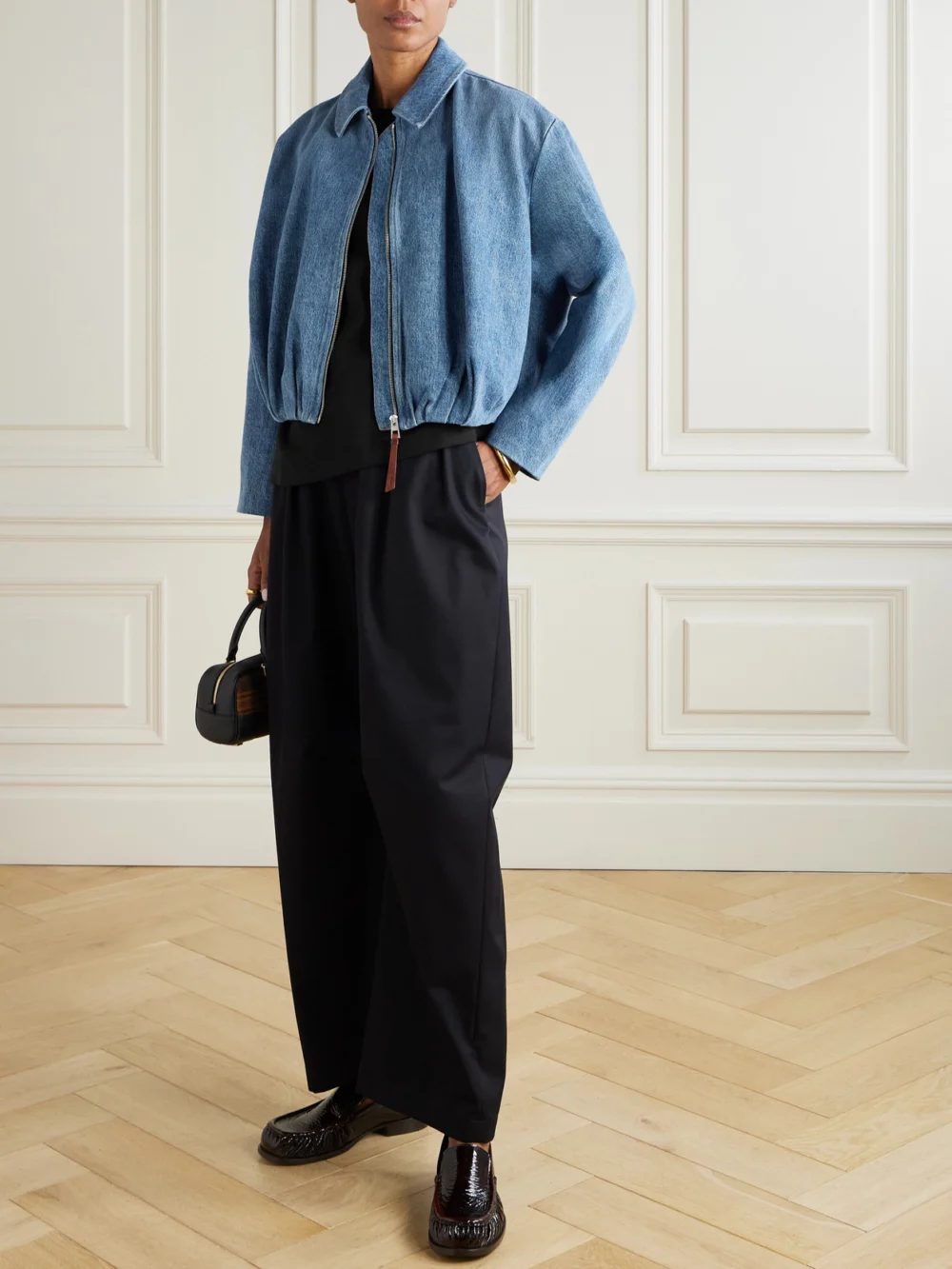 Loewe Anagram Asymmetric Cotton-blend Jersey T-shirt, worn by a model