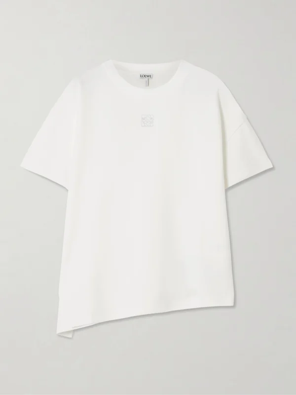 Loewe Anagram Asymmetric Cotton-blend Jersey T-shirt
