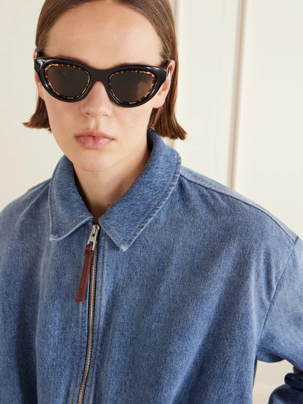Loewe Anagram Cat-eye Acetate Sunglasses, styled view
