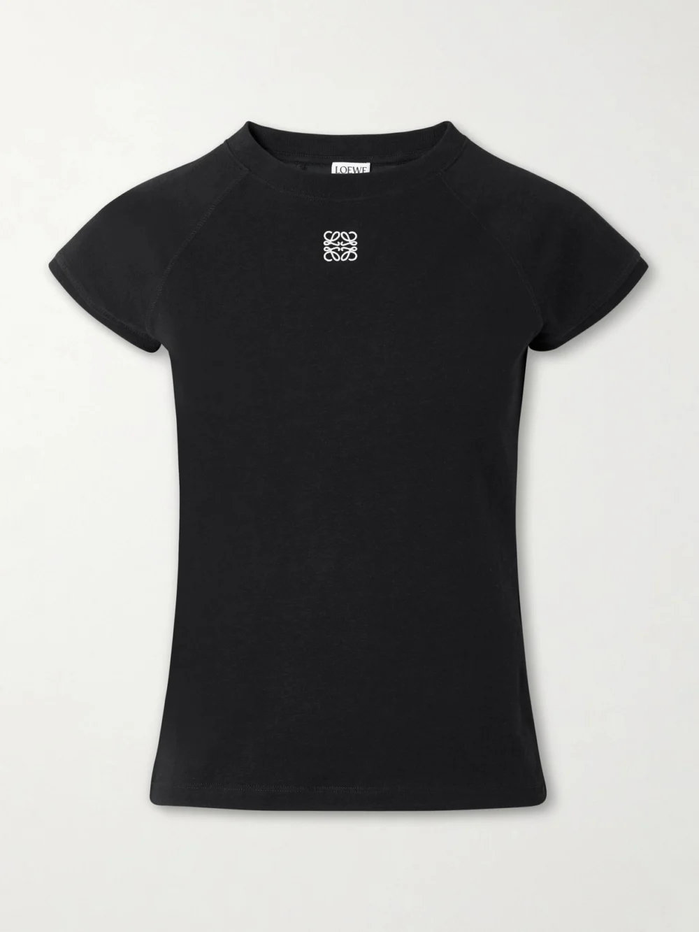 Loewe Anagram Embroidered Cotton-blend Jersey T-shirt in black