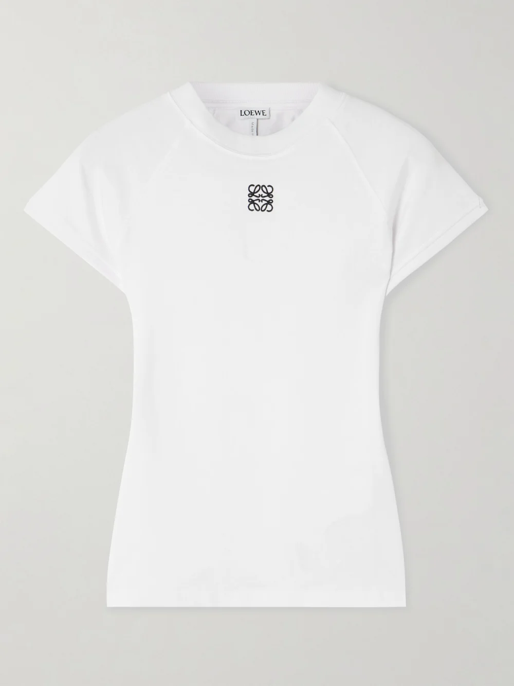 Loewe Anagram Embroidered Cotton-blend Jersey T-shirt in white