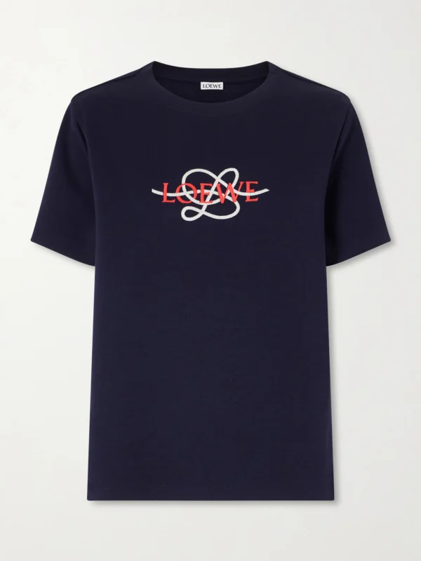 Loewe Anagram-embroidered Cotton-blend T-shirt
