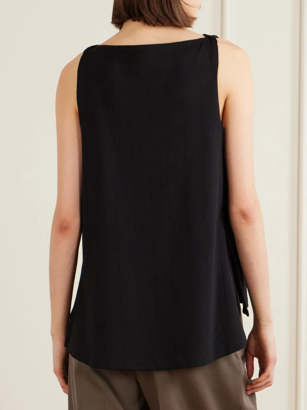 Back view of the Loewe Anagram Embroidered Ribbed-knit Tank Top