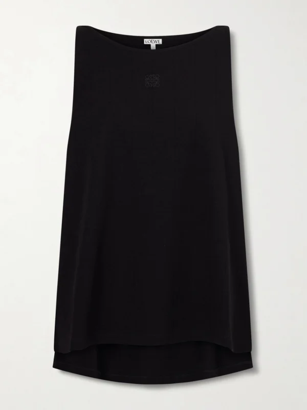 Loewe Anagram Embroidered Ribbed-knit Tank Top