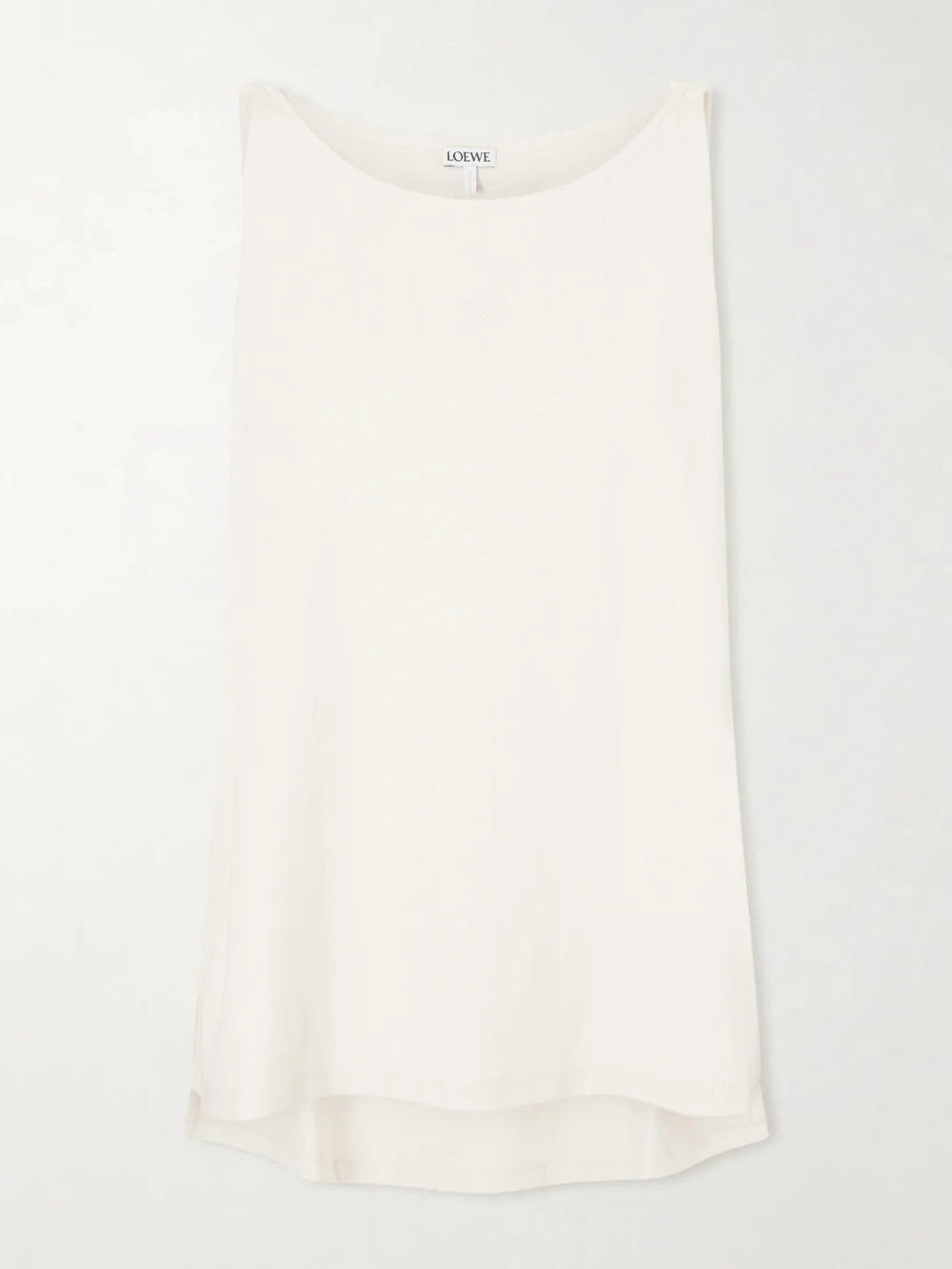 Loewe Anagram Embroidered Ribbed-knit Tank Top in cream