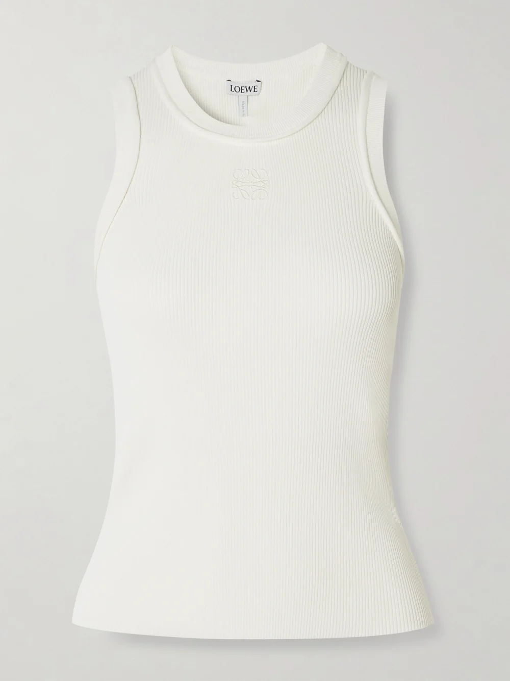 Loewe Anagram-embroidered Ribbed Tank in white