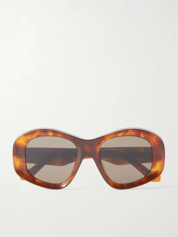 Loewe Anagram Round-frame Tortoiseshell Acetate Sunglasses