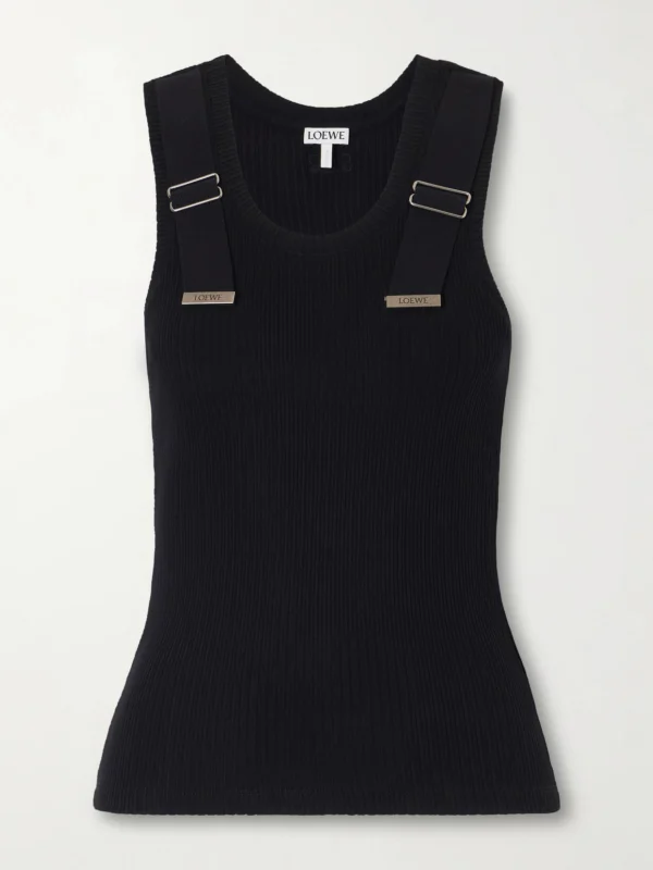 Loewe Appliquéd Ribbed Cotton-blend Tank