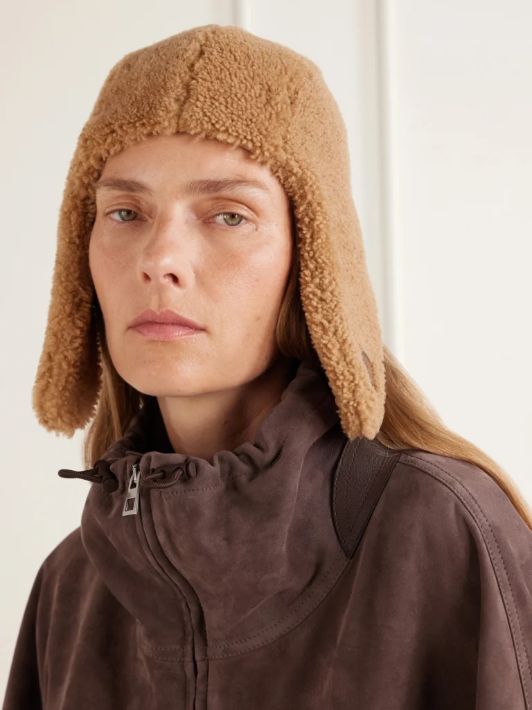 Loewe Aviator Shearling Trapper Hat