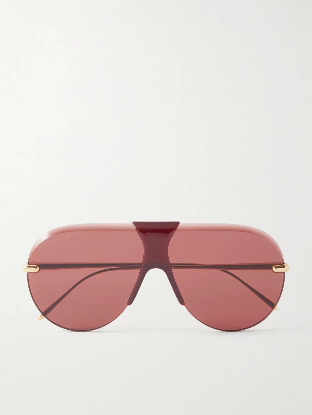 Loewe Aviator-style Gold-tone and Acetate Sunglasses in red