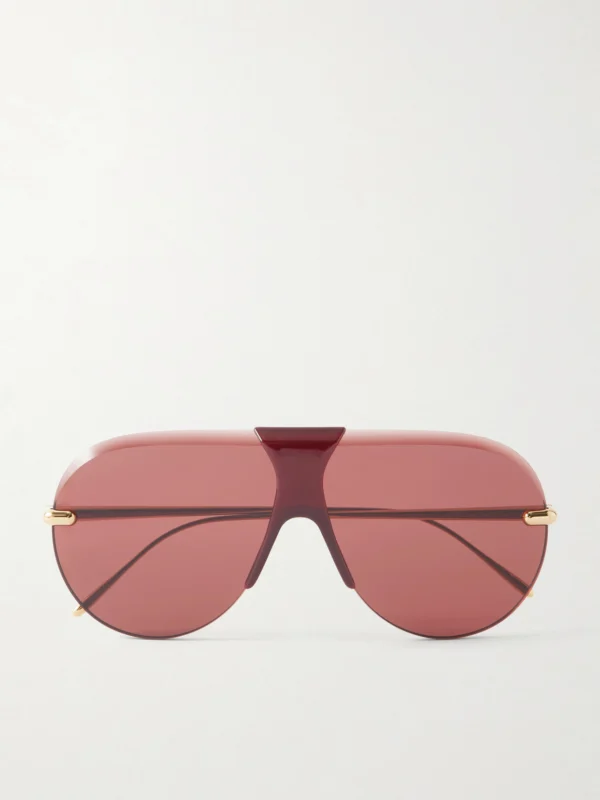Loewe Aviator-style Gold-tone and Acetate Sunglasses