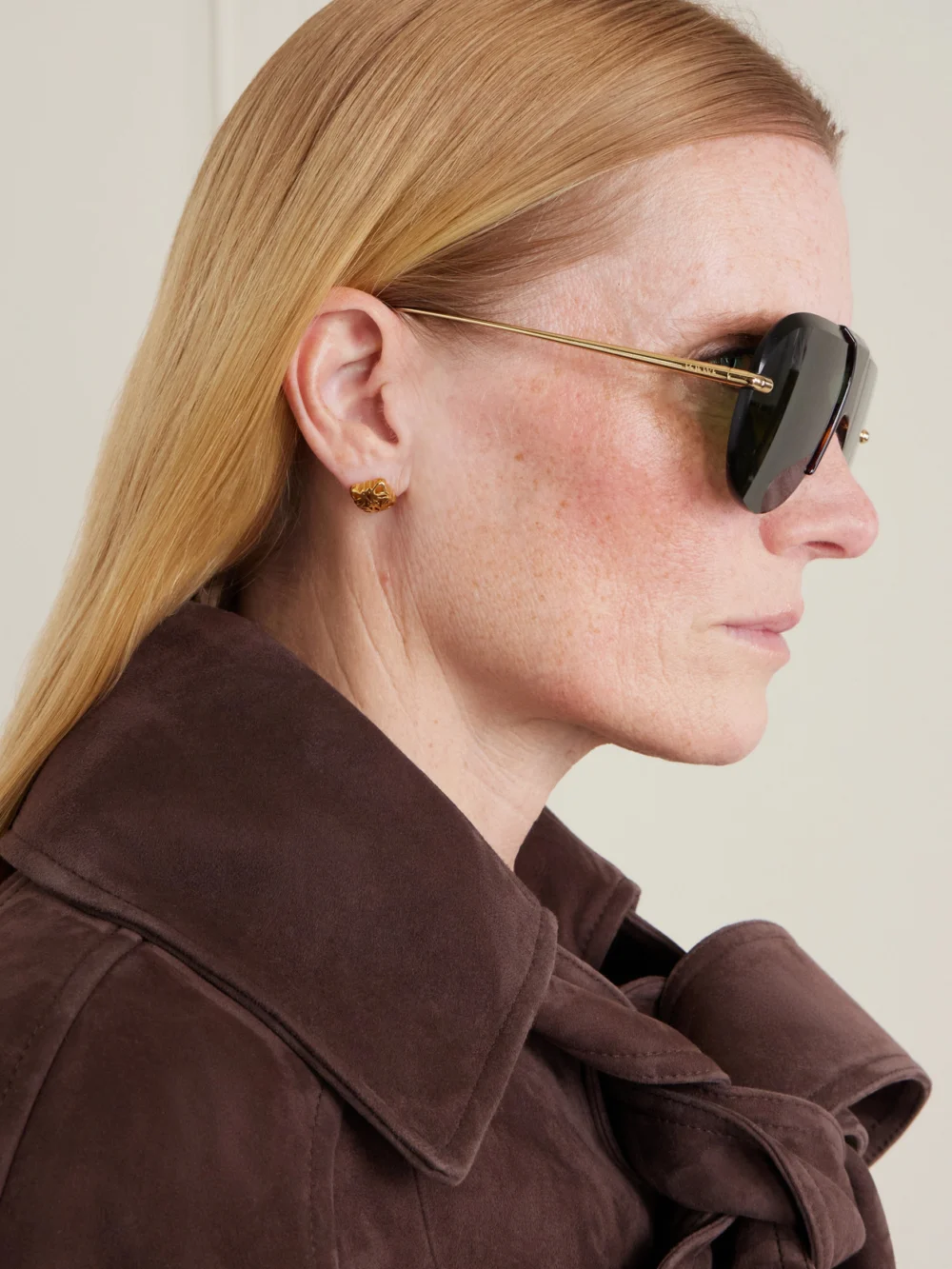 Loewe Aviator-style Gold-tone and Tortoiseshell Acetate Sunglasses, another view
