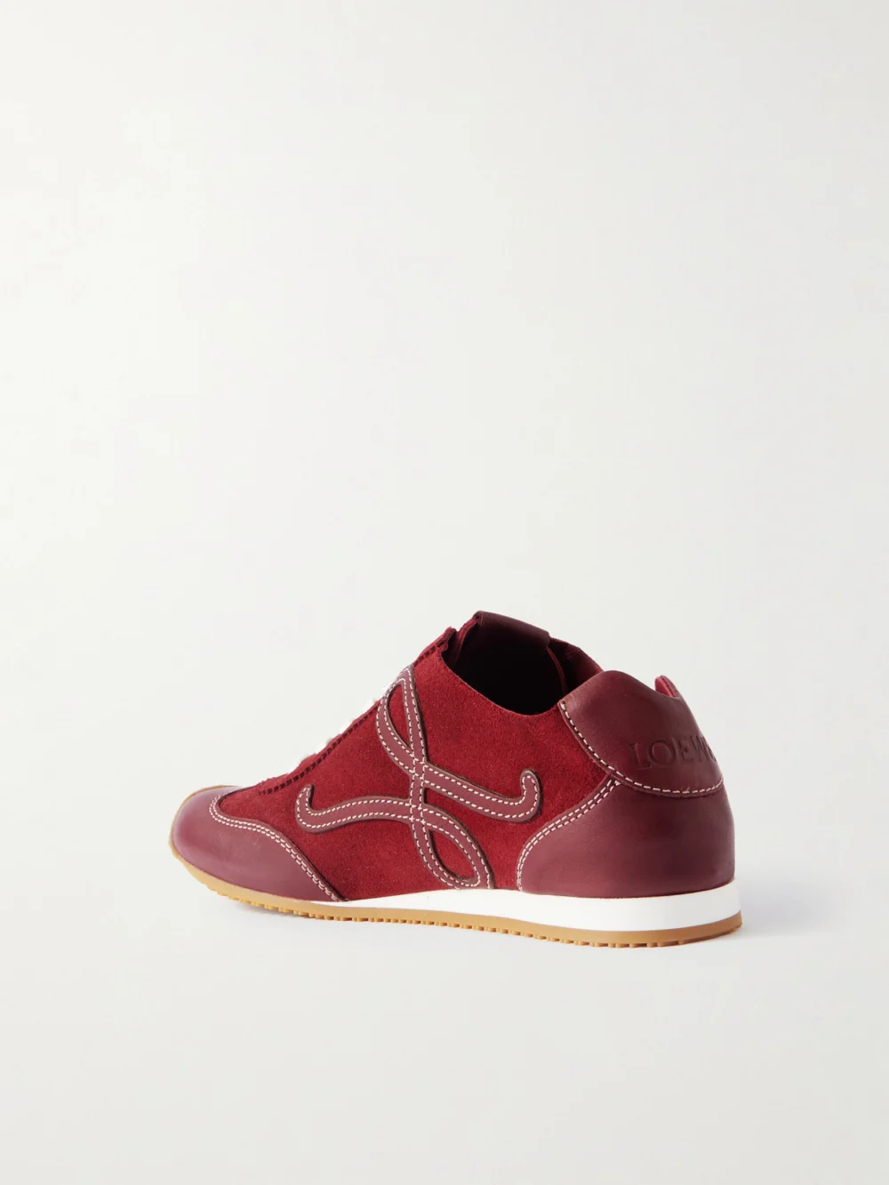 Back view of the Loewe Ballet Runner 2.0 Logo-appliquéd Leather and Suede Sneakers