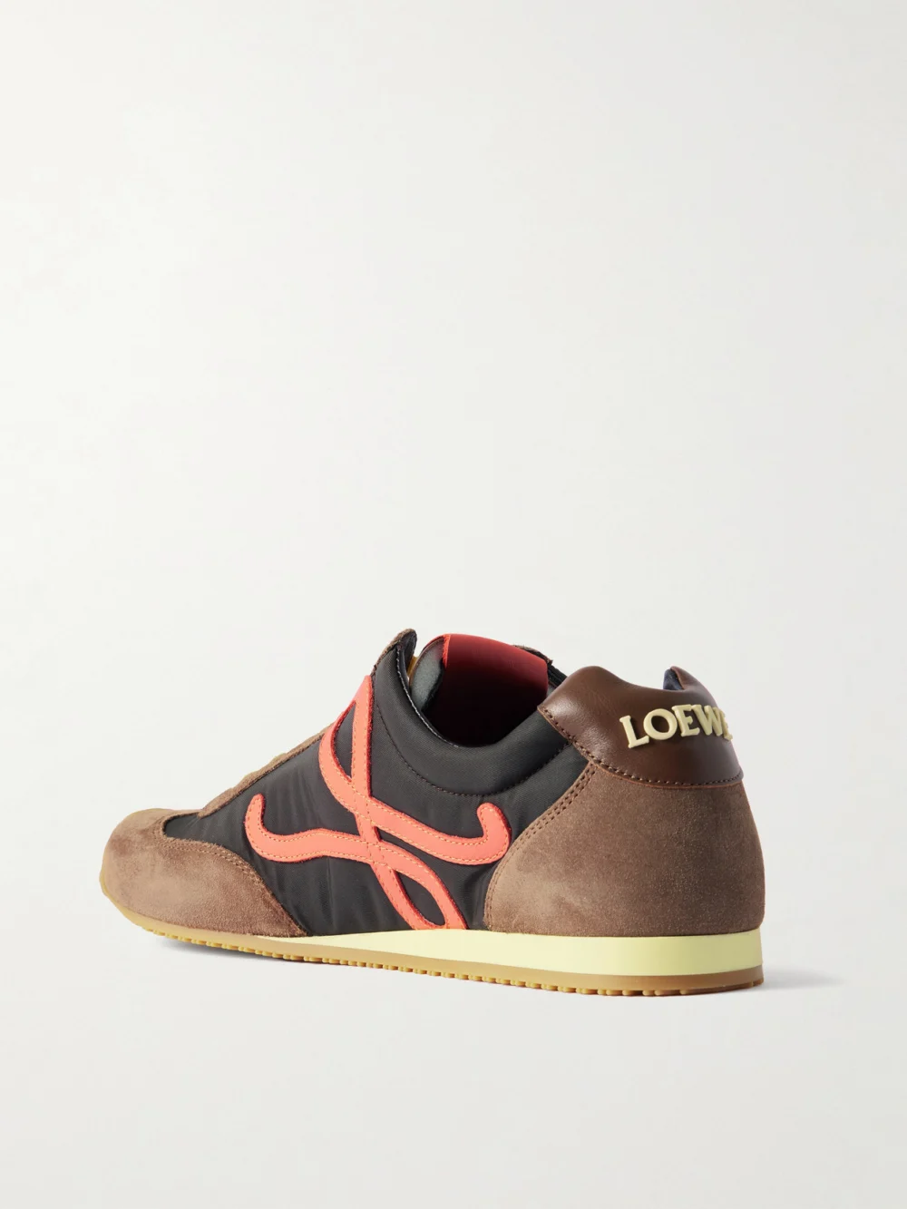 Back view of the Loewe Ballet Runner 2.0 Logo-appliquéd Leather, Canvas and Suede Sneakers