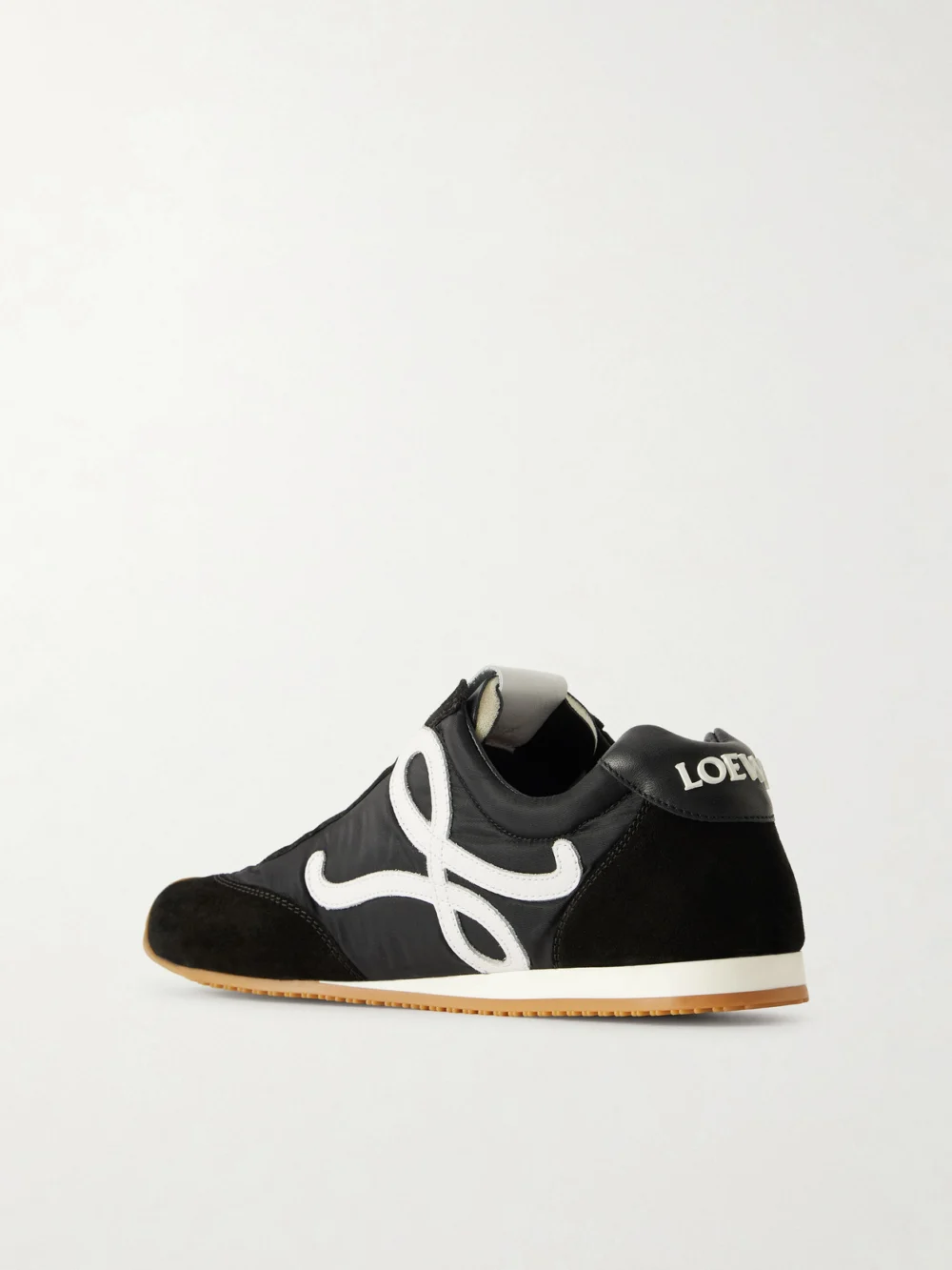Back view of the Loewe Ballet Runner 2.0 Logo-appliquéd Leather, Shell and Suede Sneakers