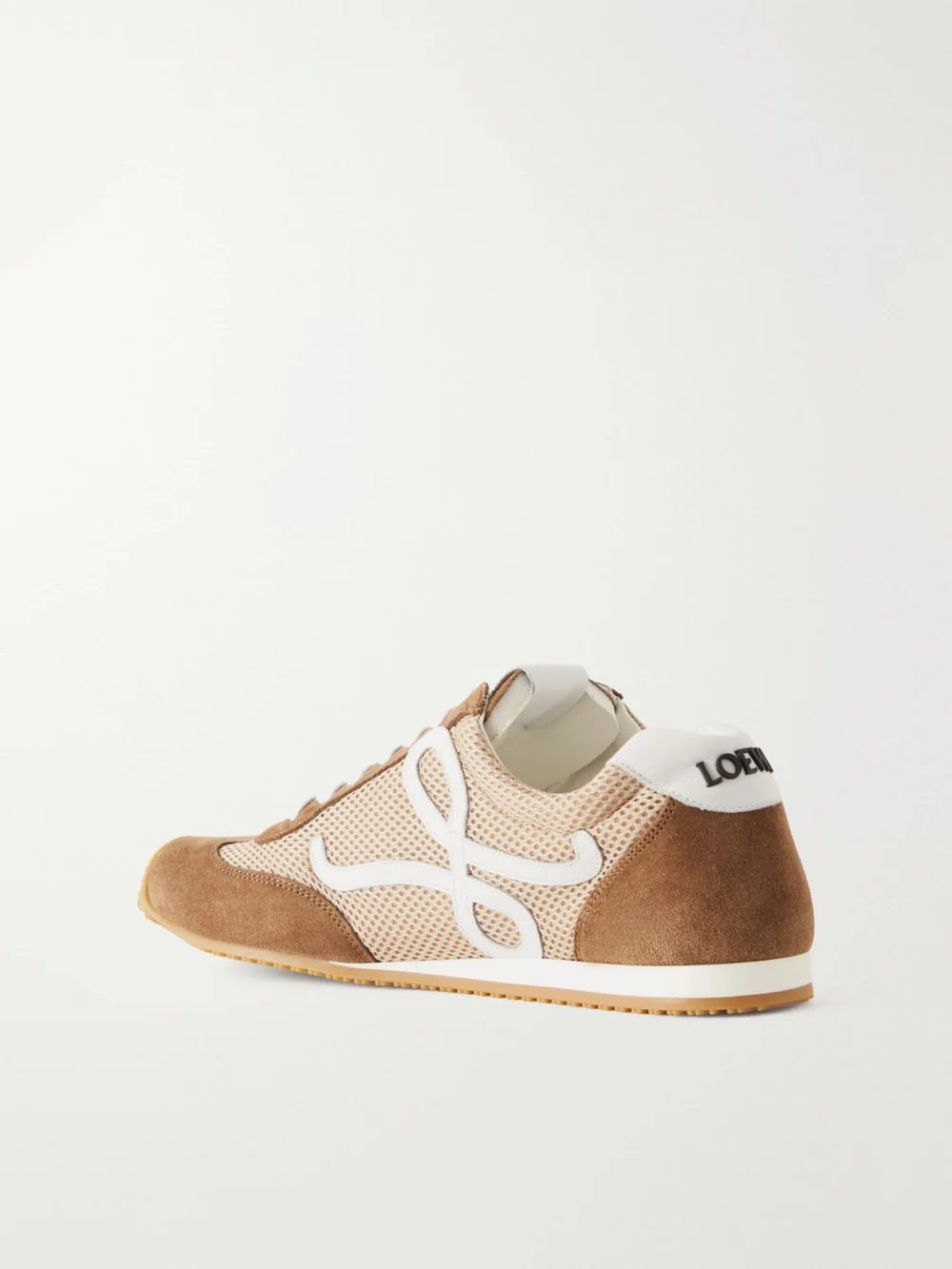 Back view of the Loewe Ballet Runner 2.0 Logo-appliquéd Suede-trimmed Mesh Sneakers