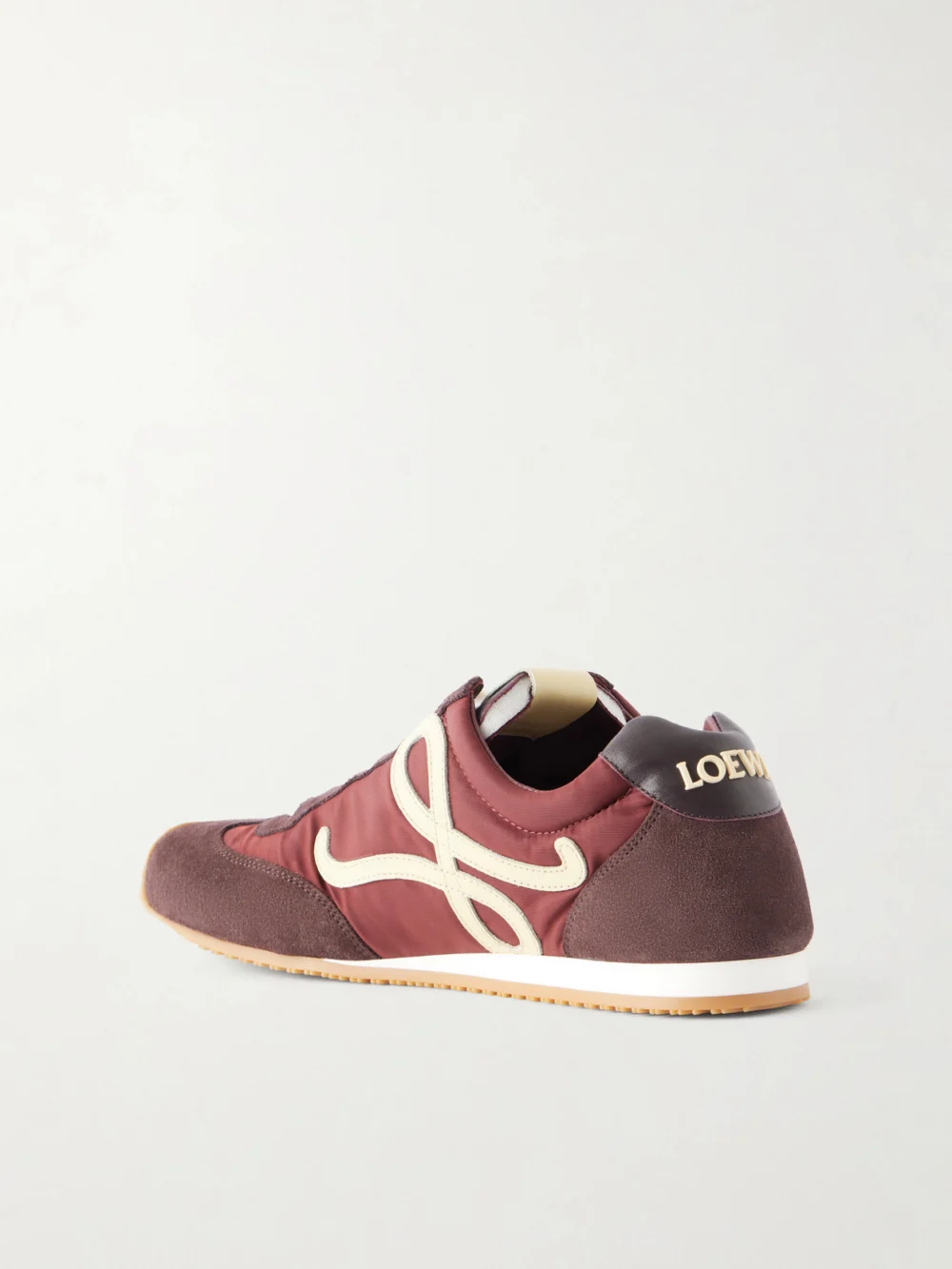Back view of the Loewe Ballet Runner 2.0 Logo-appliquéd Suede-trimmed Shell Sneakers
