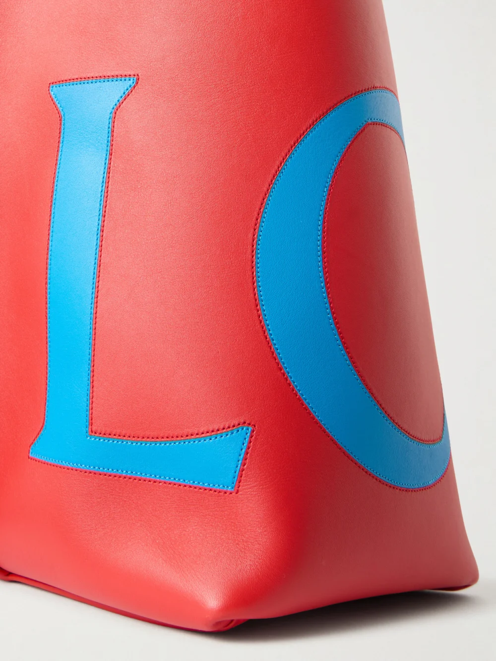 Close-up detail of the Loewe Bilbao Large Pleated Printed Leather Shoulder Bag
