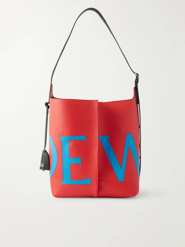 Loewe Bilbao Large Pleated Printed Leather Shoulder Bag