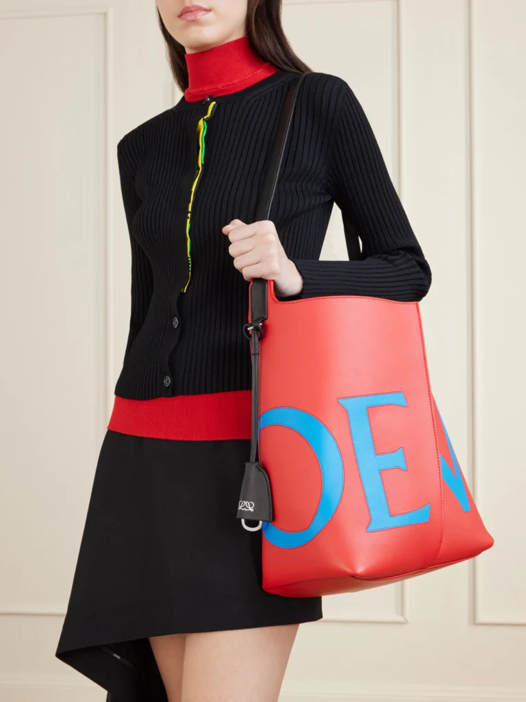 Loewe Bilbao Large Pleated Printed Leather Shoulder Bag
