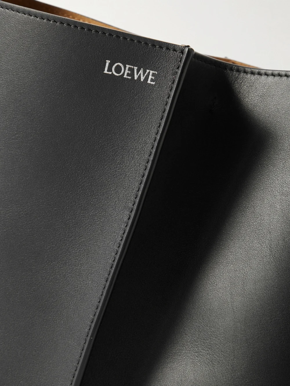 Close-up detail of the Loewe Bilbao Medium Pleated Leather Shoulder Bag