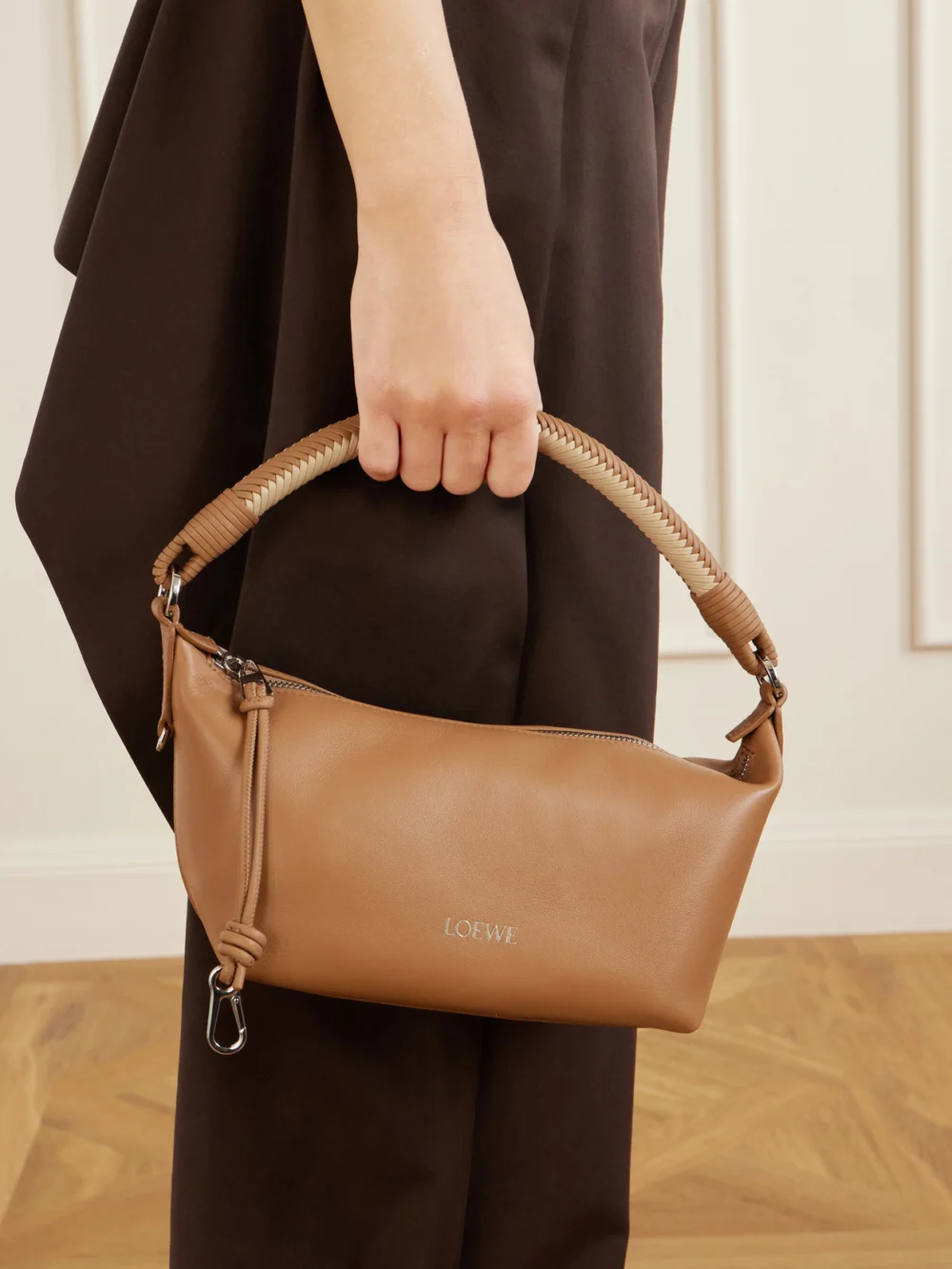 Loewe Cala Leather Shoulder Bag, styled view