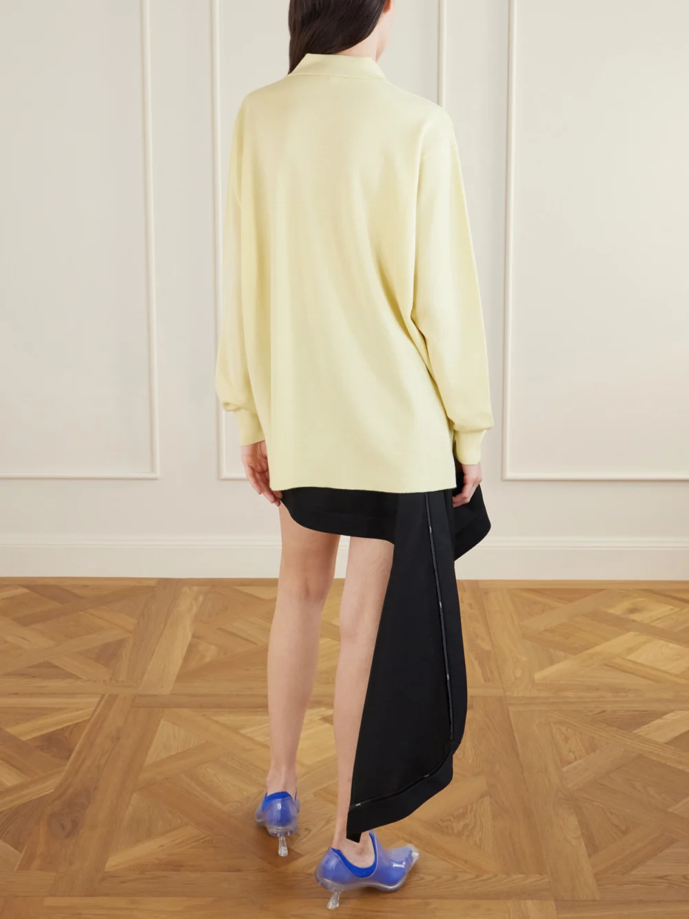 Back view of the Loewe Cashmere and Silk-blend Polo Shirt