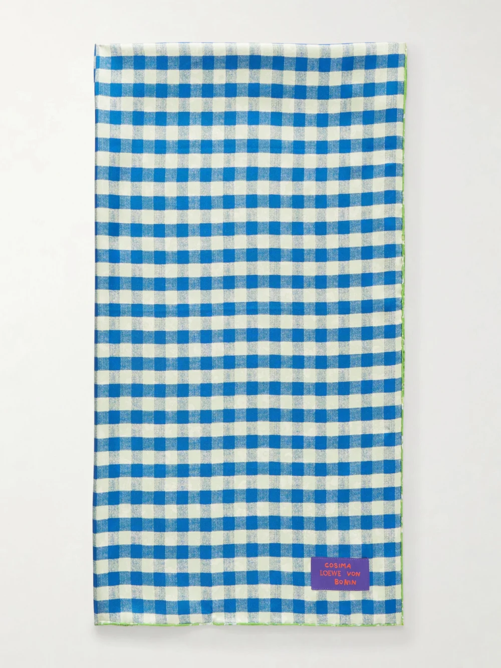 Loewe Checked and Floral-print Silk Scarf in multi