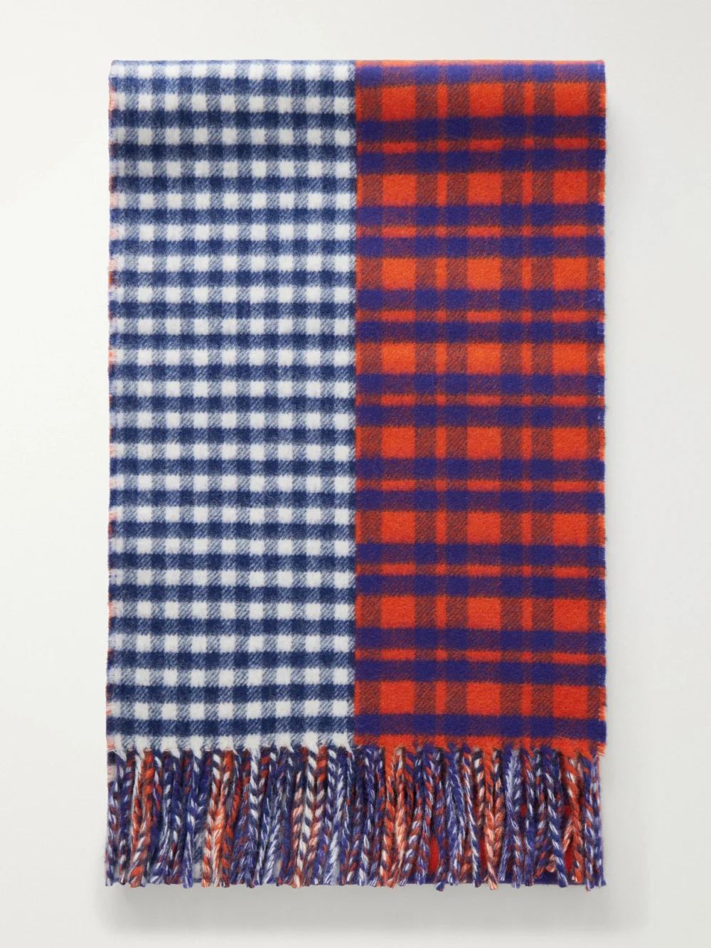 Loewe Checked Wool and Cashmere-blend Scarf in multi